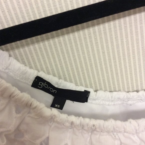 Gibson NWT White XS One Shoulder Eyelet Dress - Picture 5 of 5